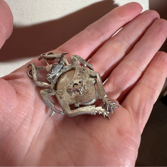 Vintage antique art deco 1920 1930 spider bug pearl dress clip brooch victorian - Picture 9 of 13